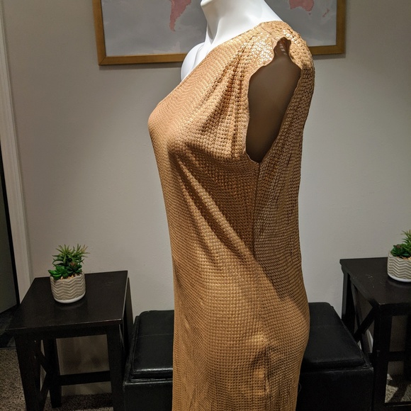 Michael Kors ▪ Gold Sequin One-Shoulder Dress - Picture 4 of 8